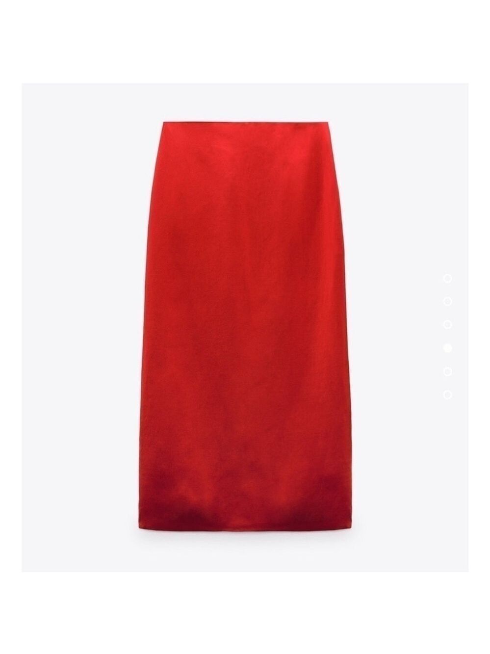 Zara red satin effect midi slip skirt NWT